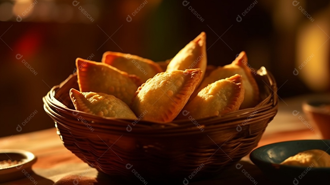 Deliciosos pasteis de forno sobre a cesta