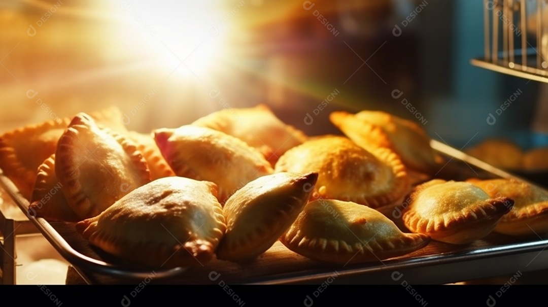 Deliciosos pasteis assados sobre a mesa