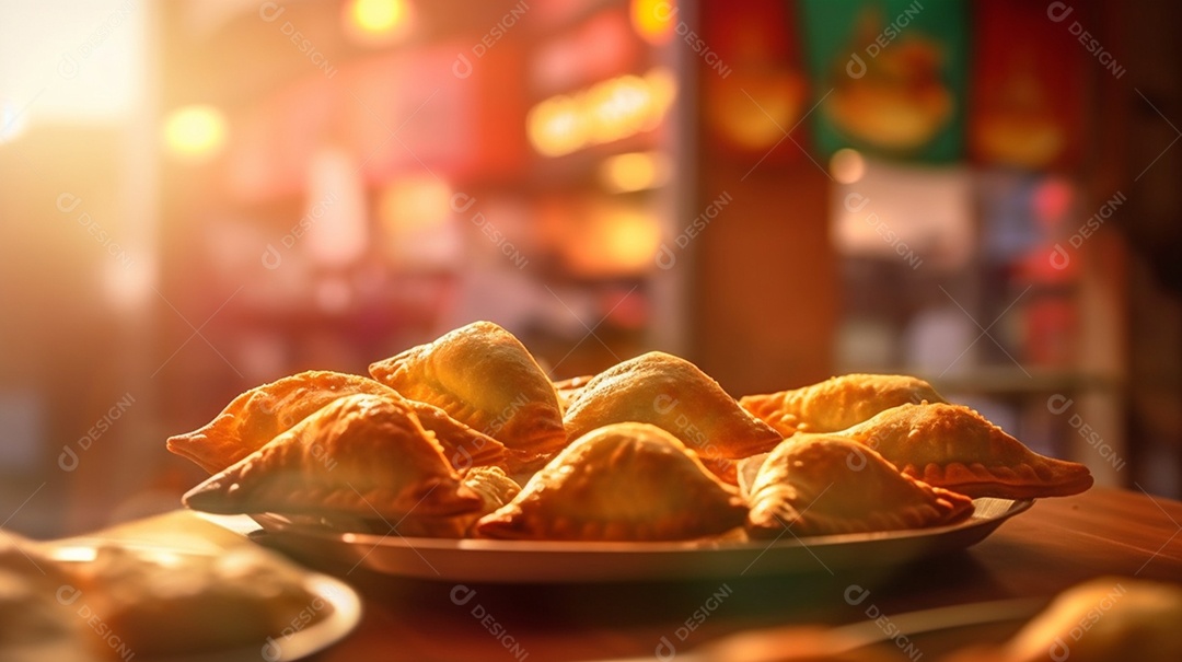 Deliciosos pasteis assados sobre a mesa