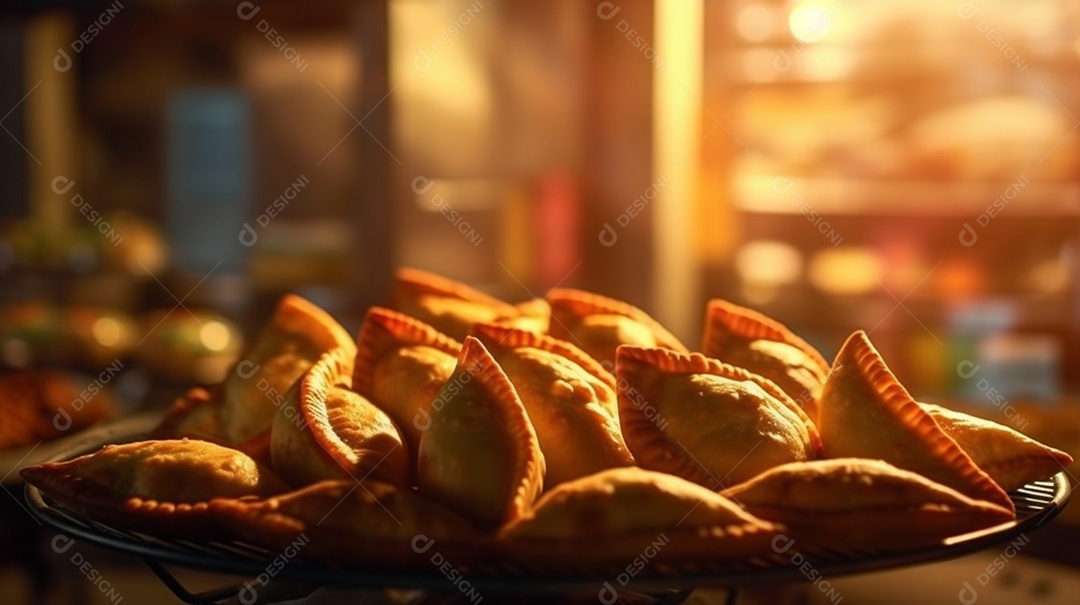 Deliciosos pasteis assados sobre a mesa