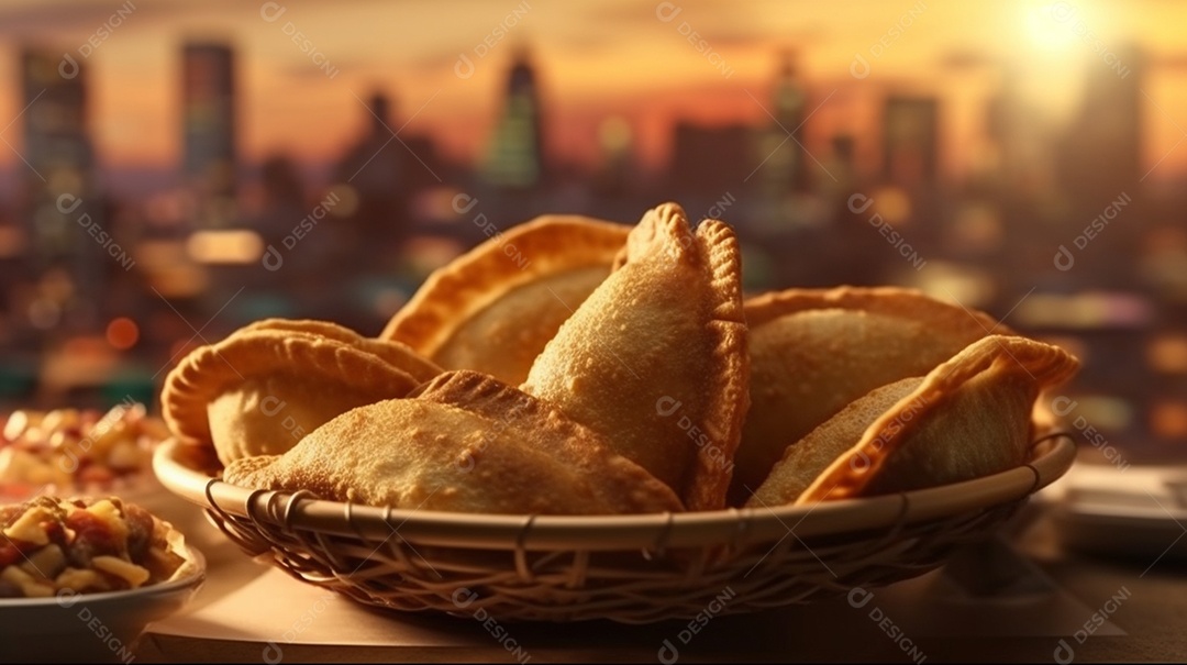 Deliciosos pasteis assados sobre a mesa