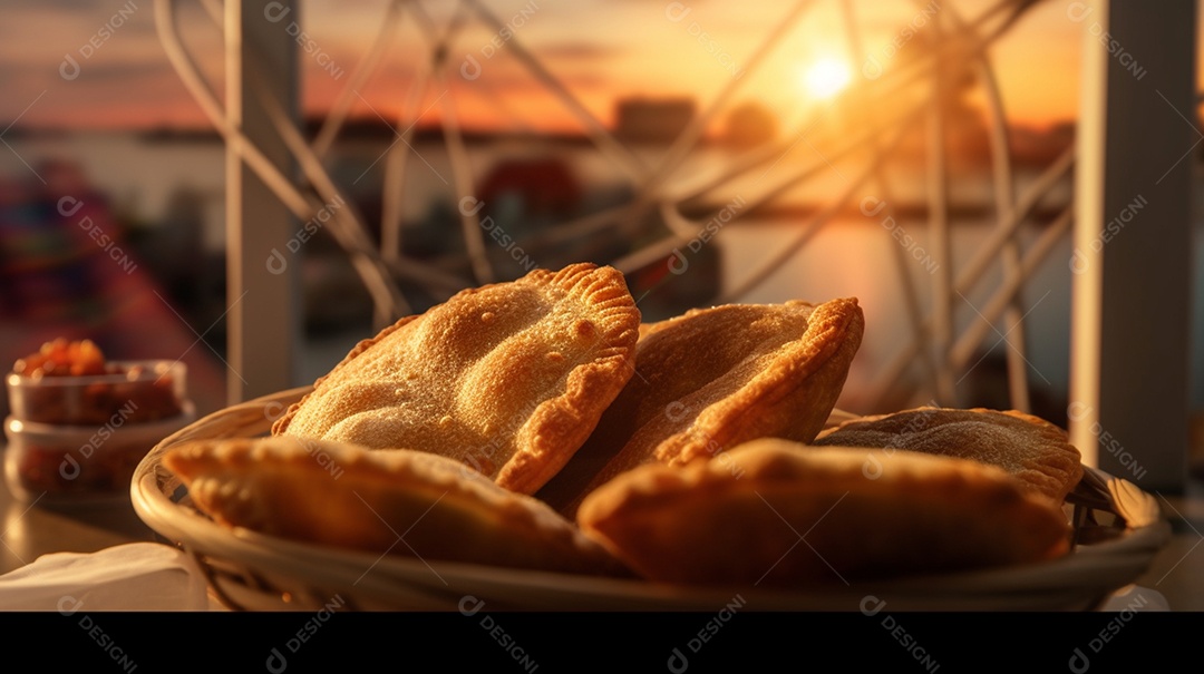 Deliciosos pasteis assados sobre a mesa