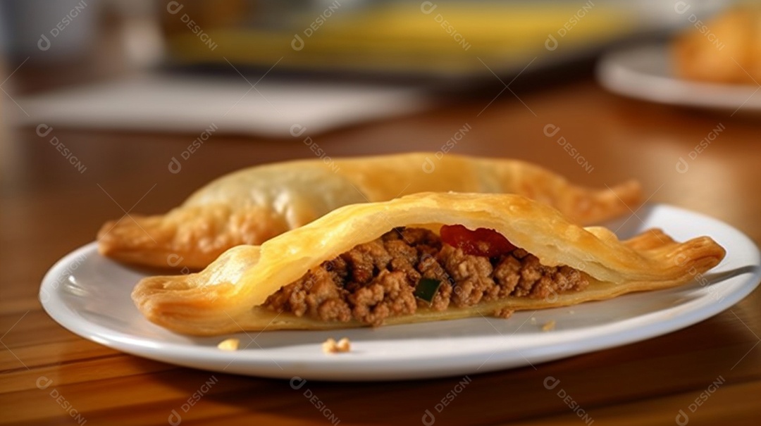 Deliciosos pasteis de forno recheados sobre a mesa