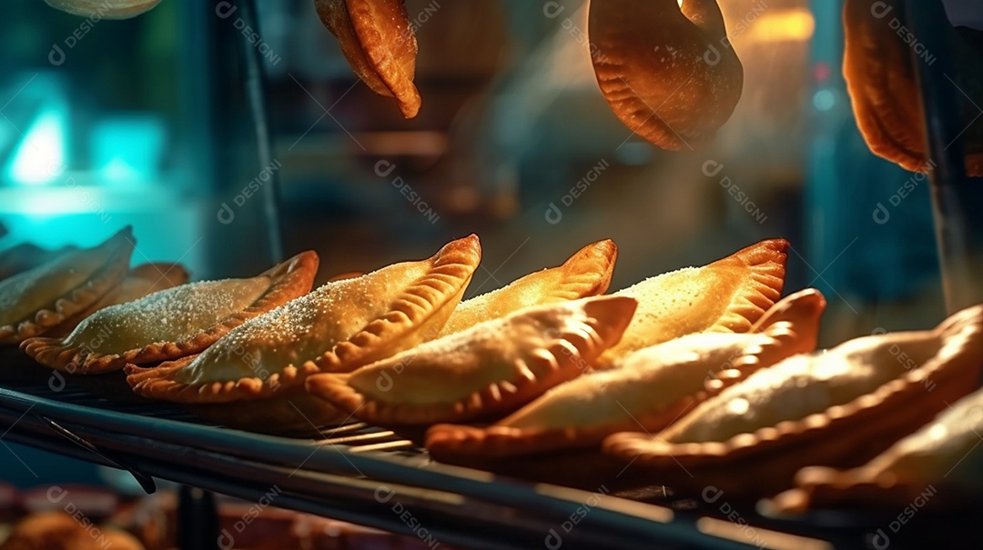 Deliciosos pasteis assados sobre a mesa