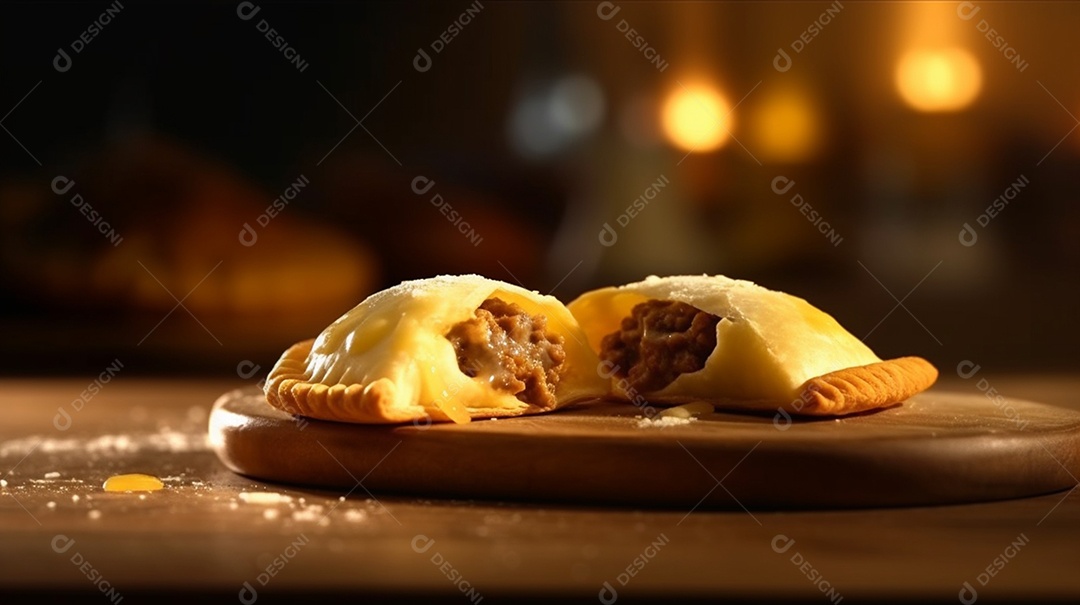 Deliciosos pasteis de forno recheados sobre a mesa