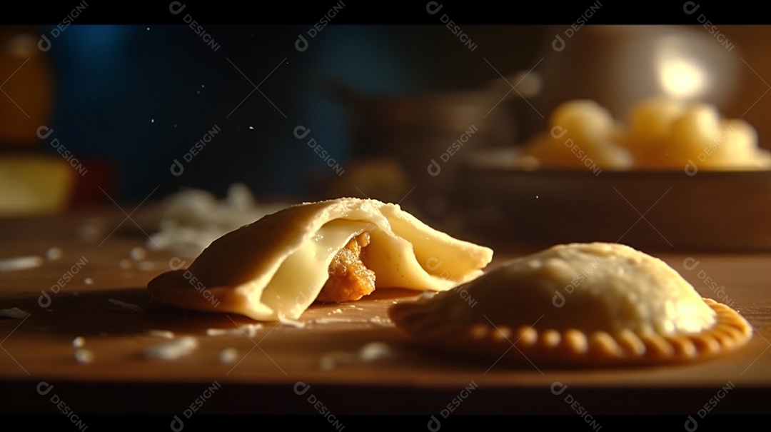 Deliciosos pasteis de forno recheados sobre a mesa