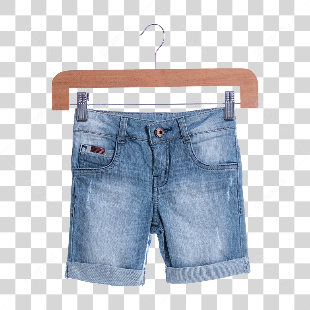 Bermuda Jeans em Cabide PNG Transparente