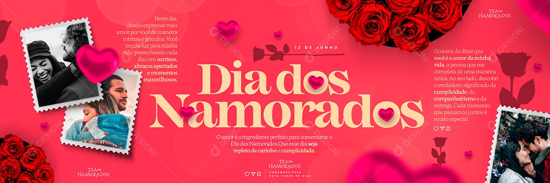 Carrossel Dia dos Namorados Neste Dia Gostaria de Expressar Meu Amor Por Você PSD Editável