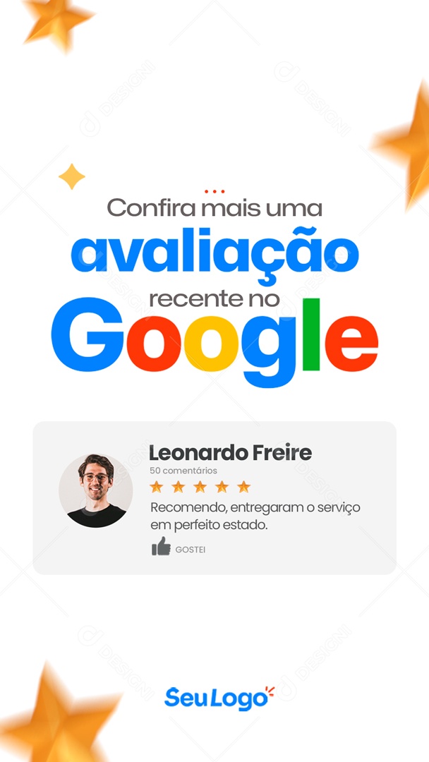 Story Confira essa Avaliação Recente no Google Leonardo Freire PSD Editável