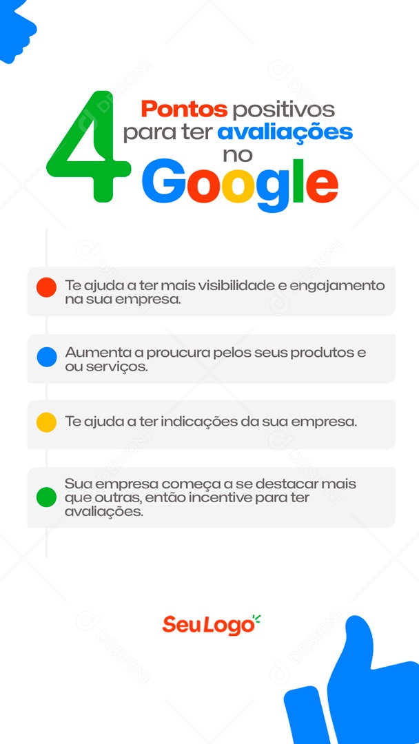 Story 4 Pontos Positivos Para Ter Avaliações no Google Social Media PSD Editável