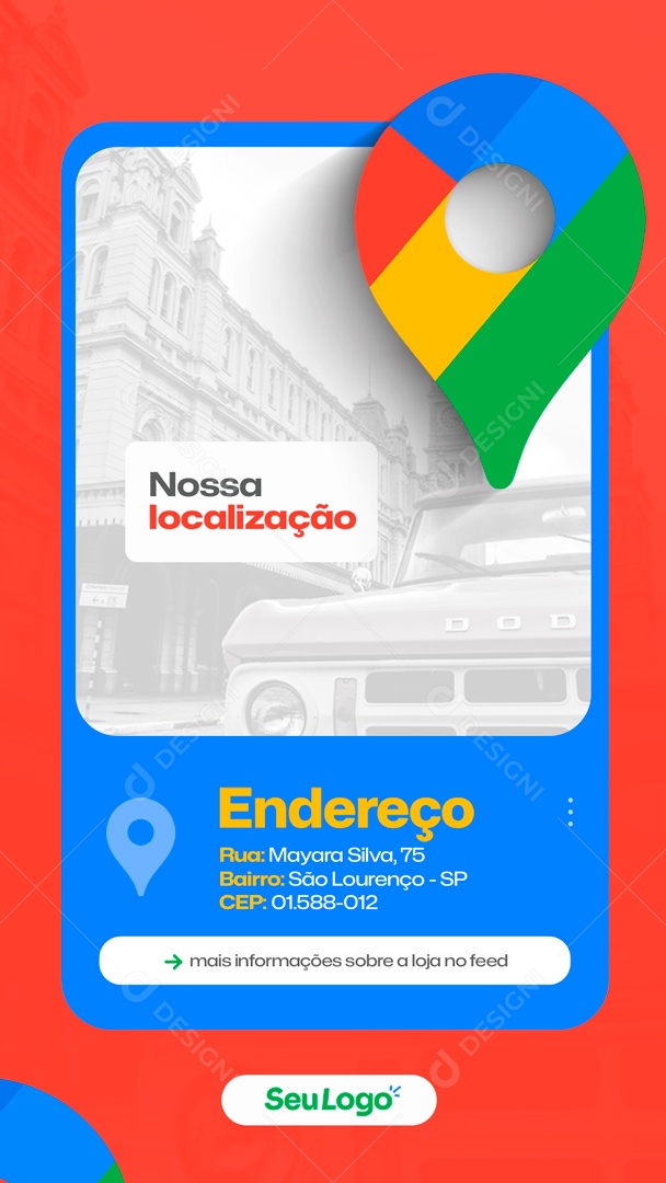 Story Nossa Localização Social Media PSD Editável