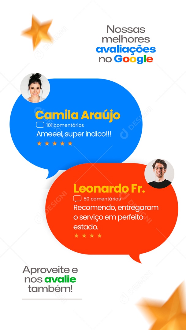 Story Nossas Melhores Avaliações Social Media PSD Editável