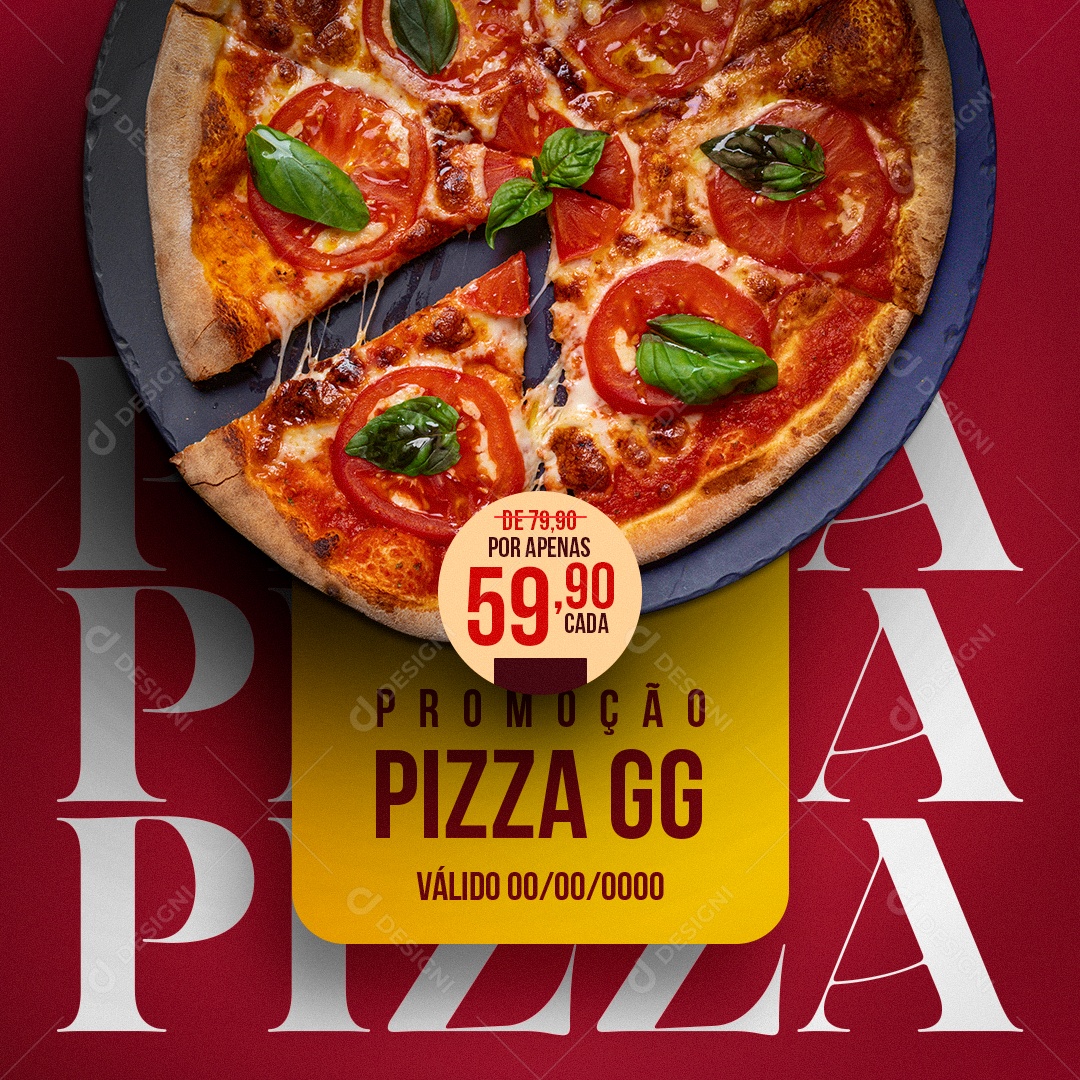 Promoção Pizza GG Por Apenas 59,90 Cada Pizzaria Social Media PSD Editável