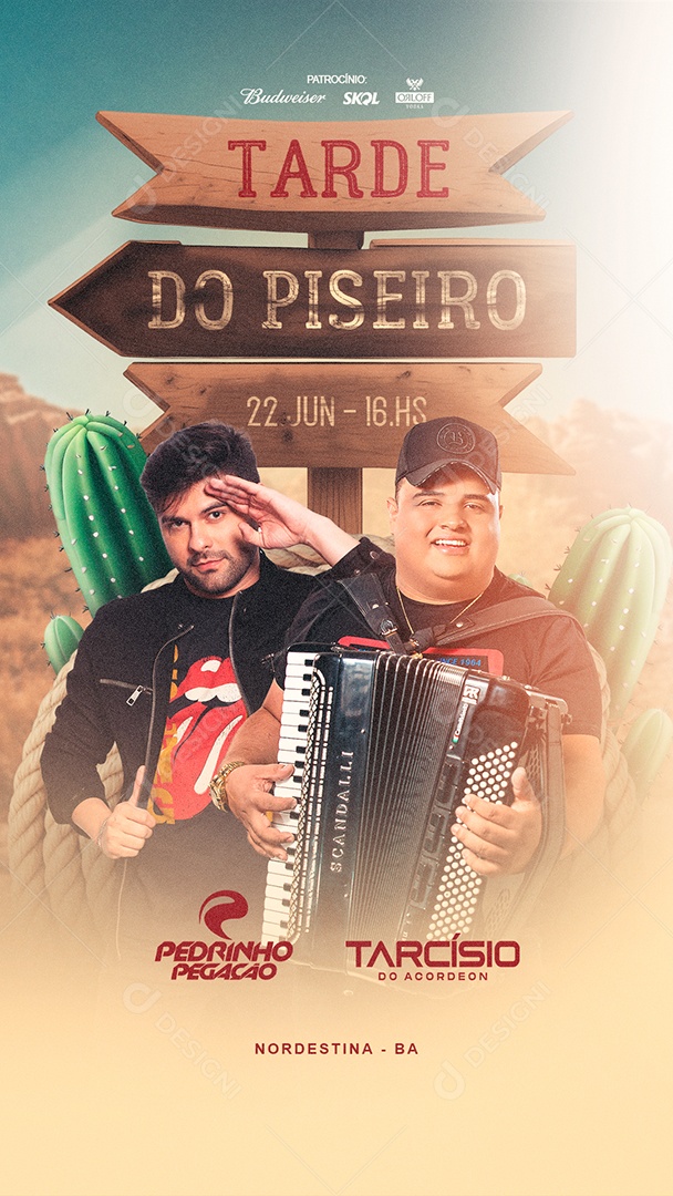 Flyer Story 22 de Junho Tarde do Piseiro Social Media PSD Editável