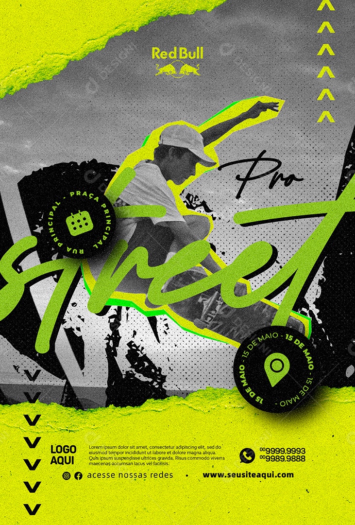 Pro Street Flyer Skate Social Media PSD Editável