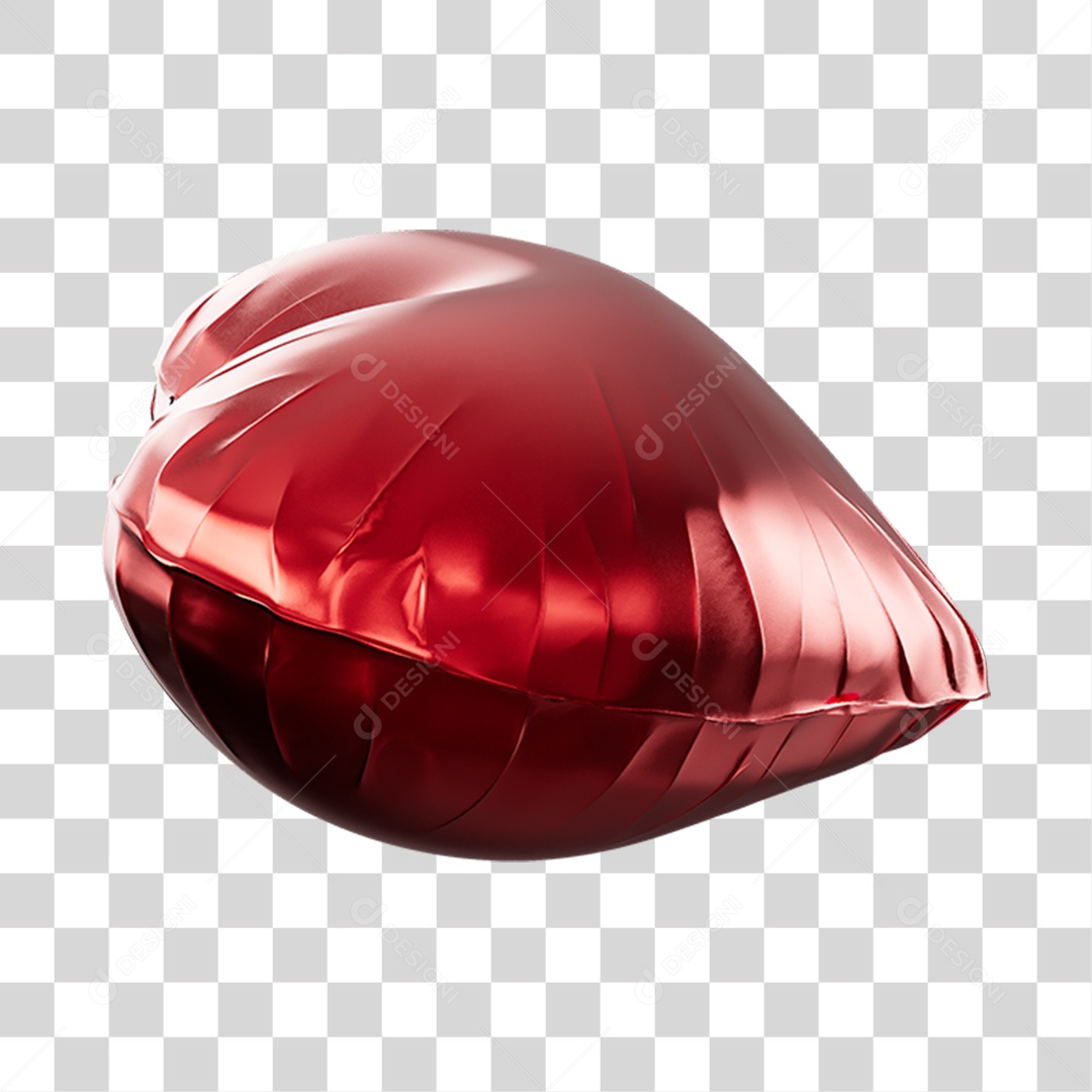 Balão Dobras Deitado Vermelho Elemento 3D PNG Transparente