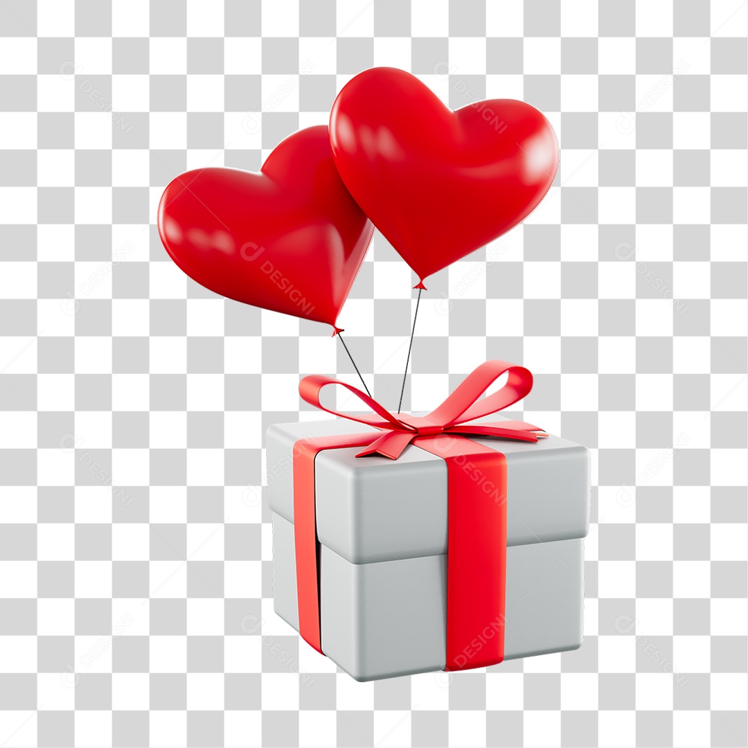 Caixa De Presentes Elemento 3D PNG Transparente