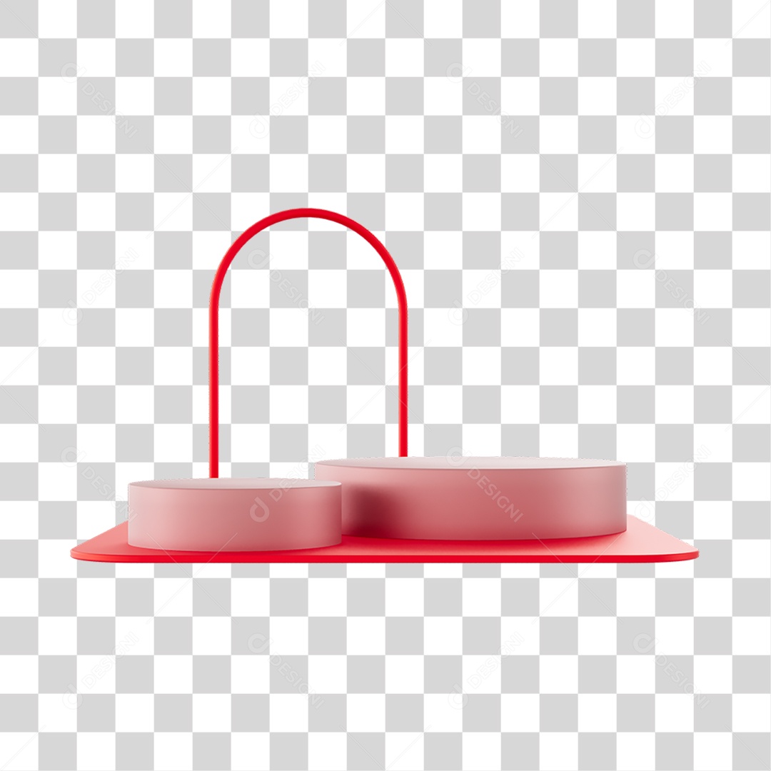 Cenários Na Cor Vermelha Elemento 3D PNG Transparente