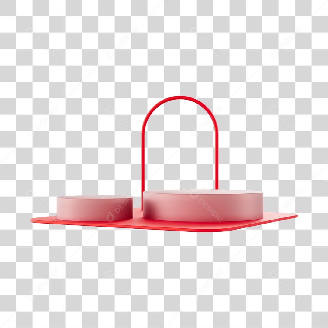 Cenários Na Cor Vermelha Elemento 3D PNG Transparente