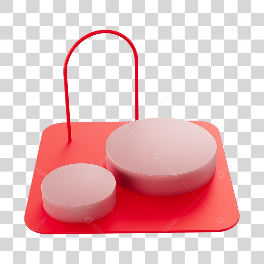 Cenários Na Cor Vermelha Elemento 3D PNG Transparente