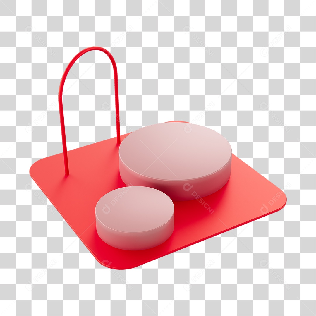 Cenários Na Cor Vermelha Elemento 3D PNG Transparente