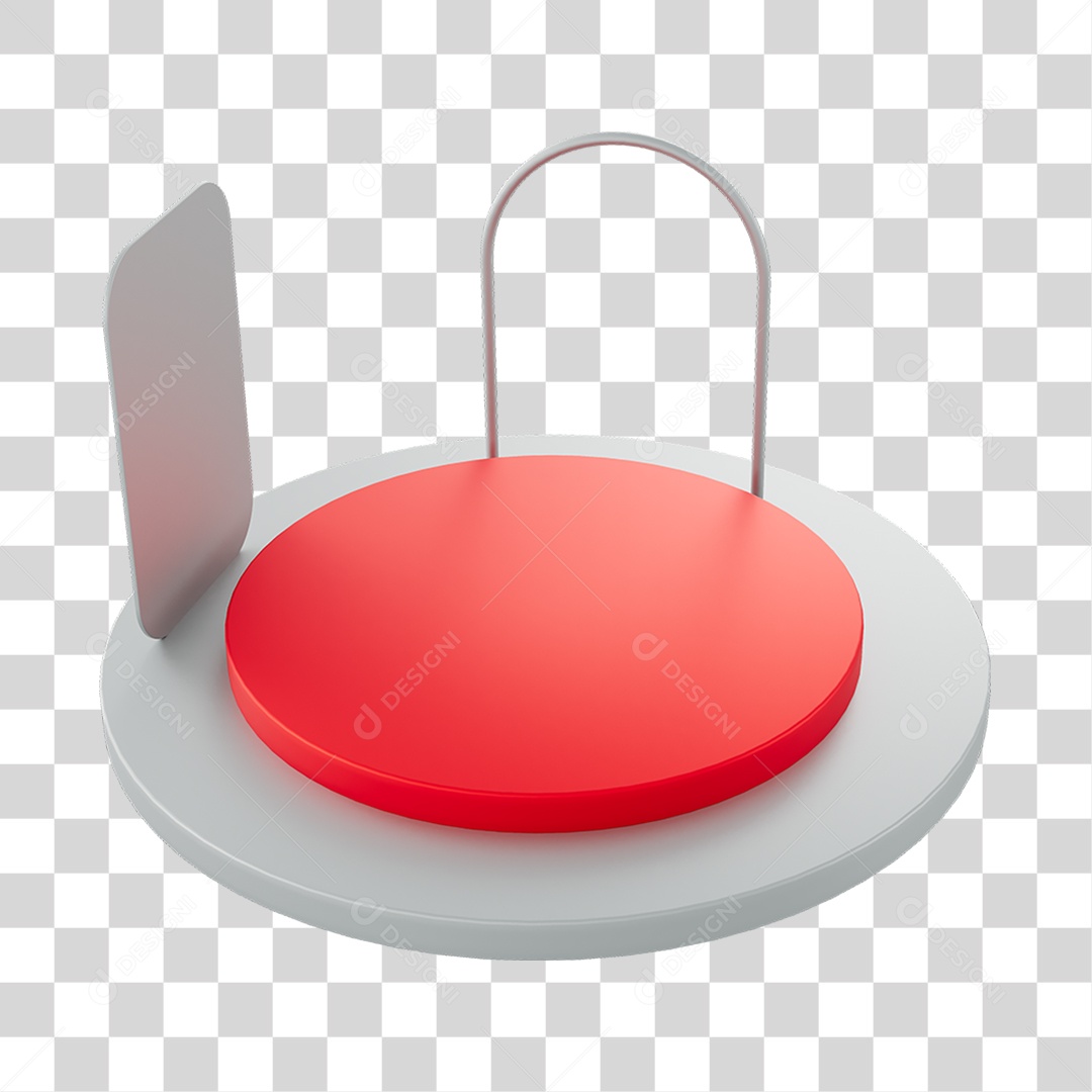 Cenários Na Cor Vermelho Elemento 3D PNG Transparente