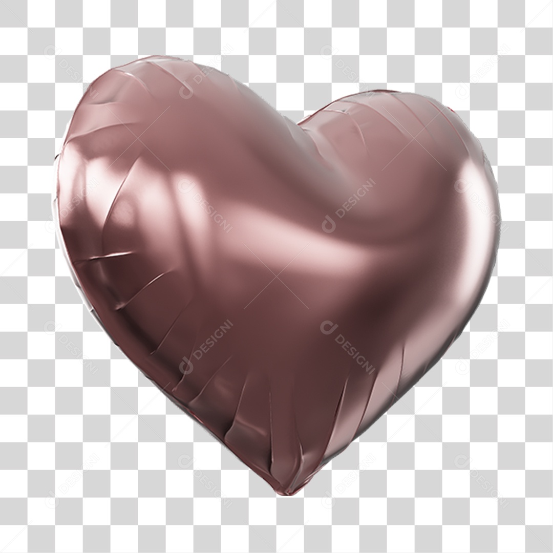 Heart Balloon Folds In Pink Color Transparent PNG 3D Element