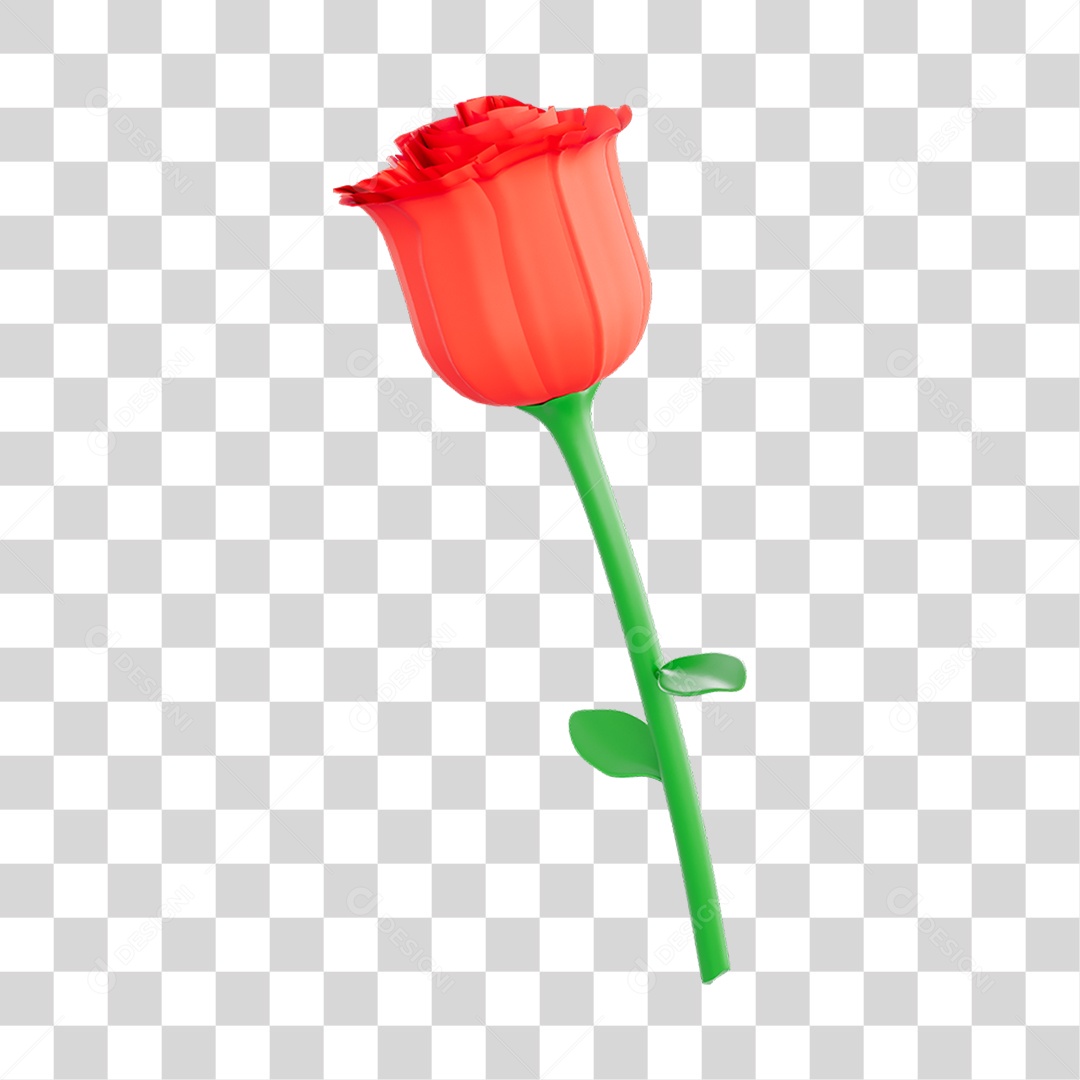 Rosa Elemento 3D PNG Transparente