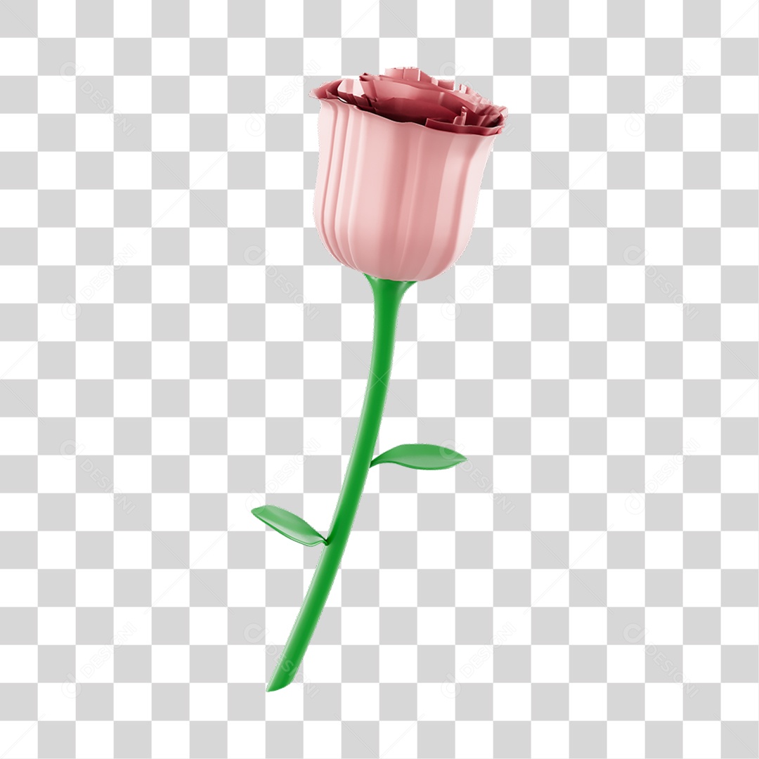 Rosa Elemento 3D PNG Transparente