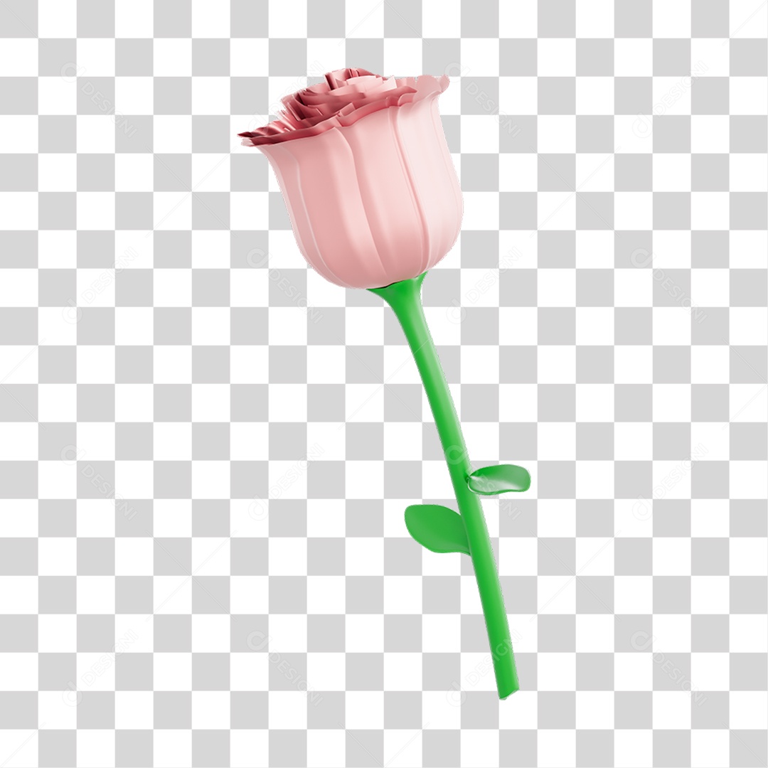 Rosa Elemento 3D PNG Transparente