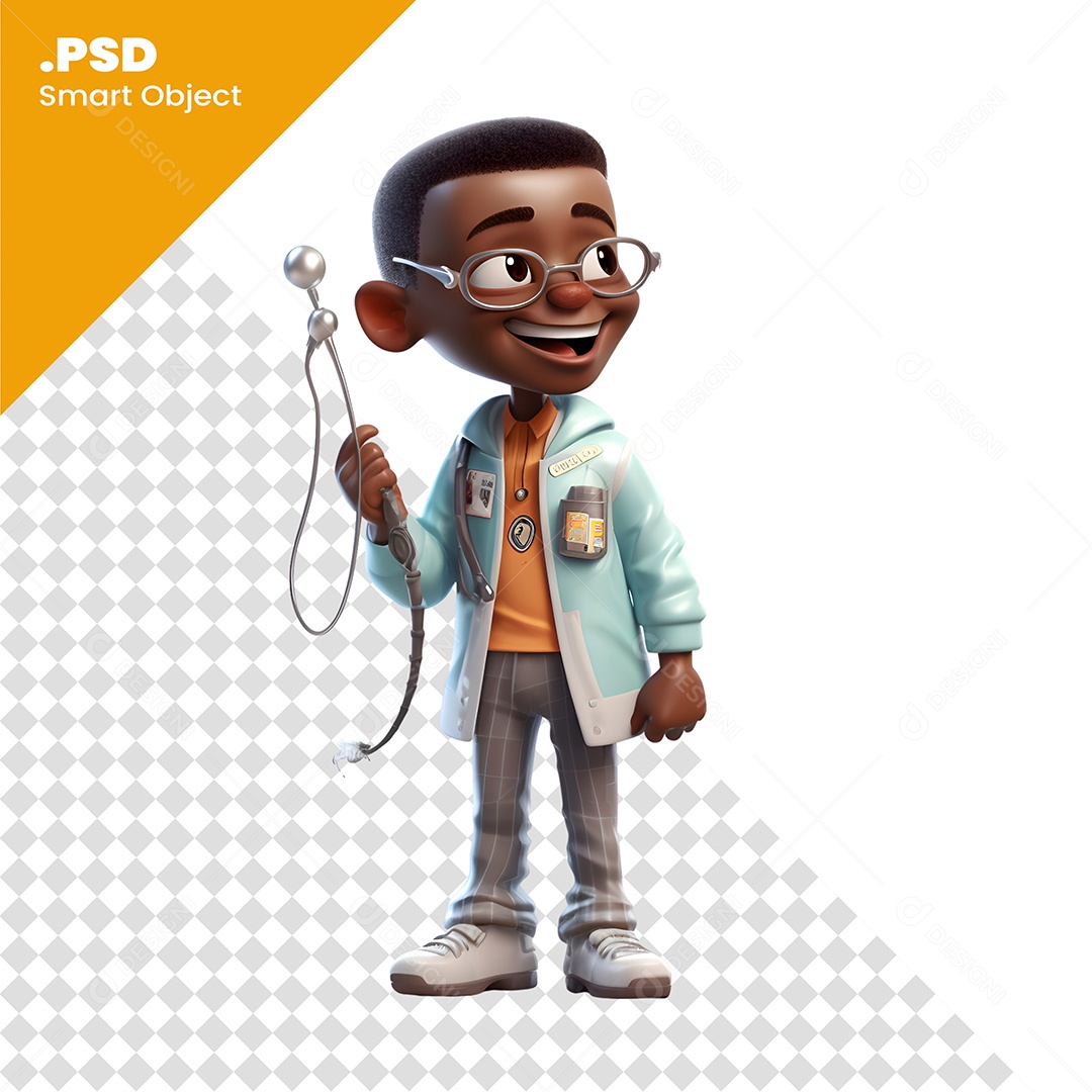 Personagem 3D Homem Cientista PSD