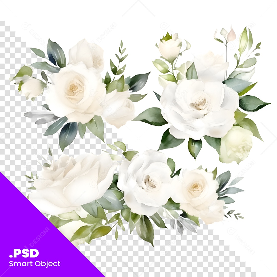 Flores Brancas 3D PSD