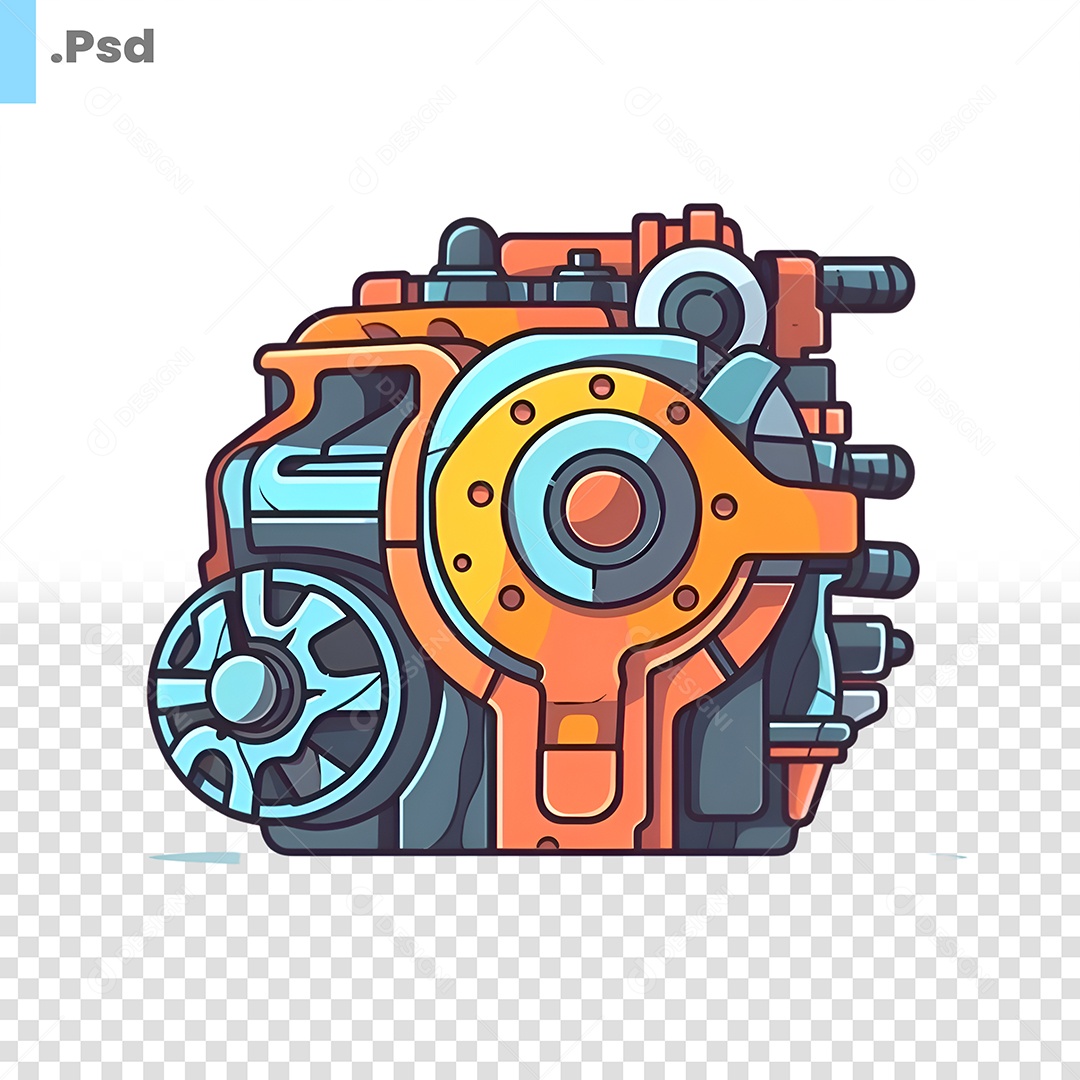 Desenho de Motor 3D PSD