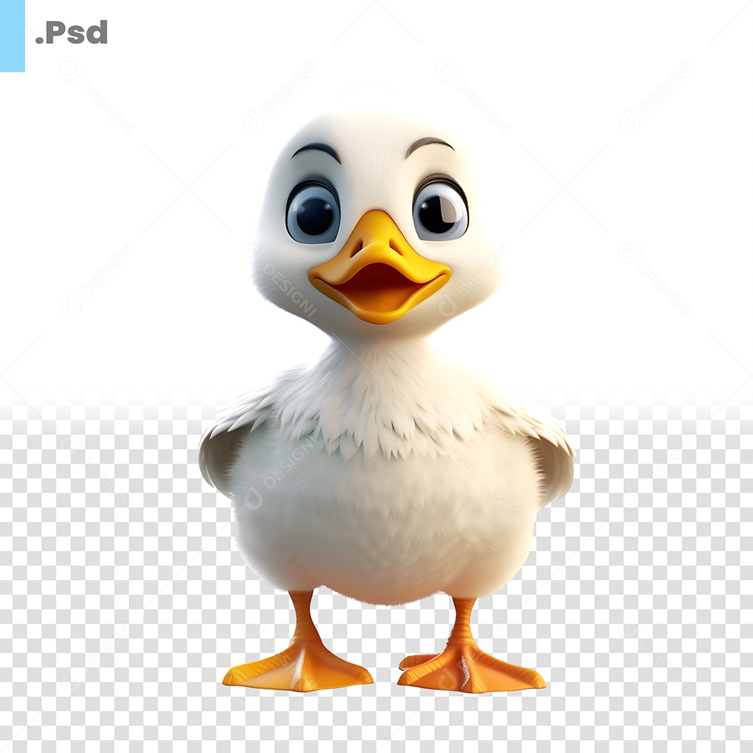 Personagem 3D Ave Branca PSD