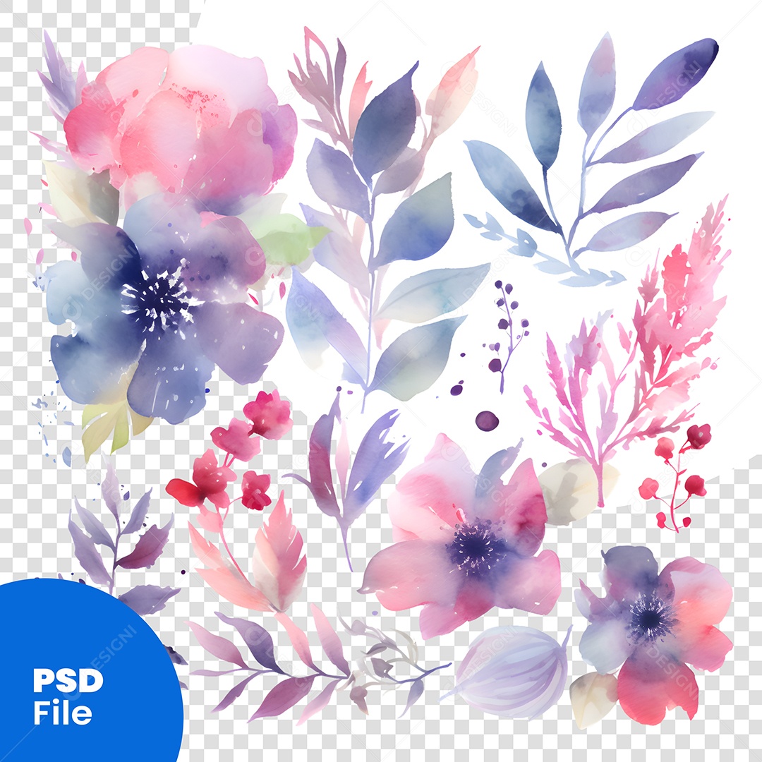 Flores 3D Core Modelos Rosas PSD