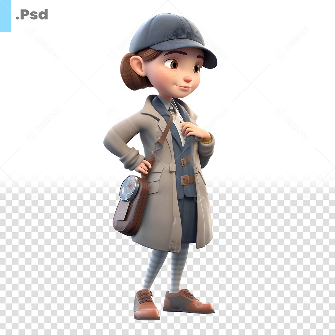 Personagem 3D Mulher Com Bolsa PSD