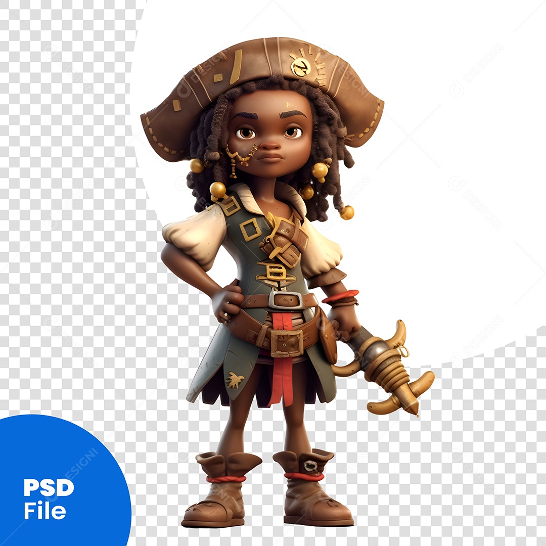 Personagem 3D Criança Pirata PSD