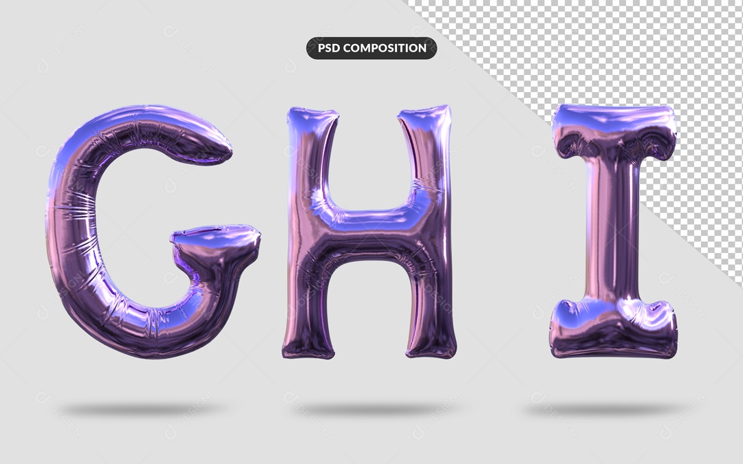 Letras Alfabeto Roxo Balão