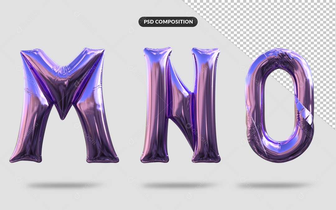 Letras Alfabeto Roxo Balão