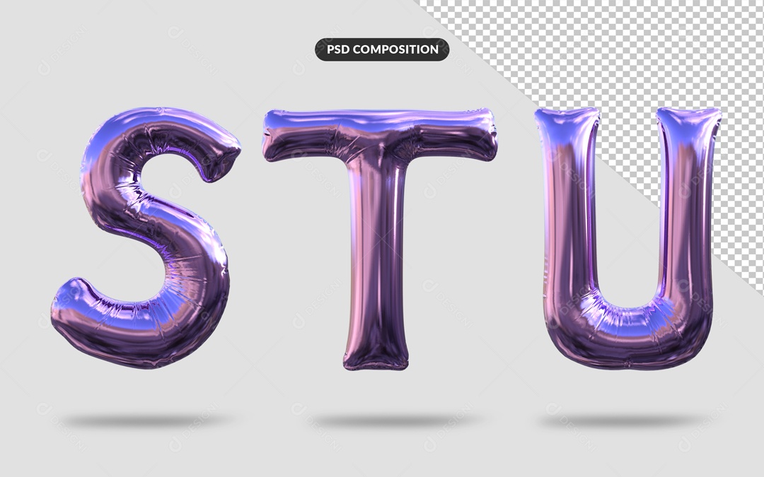 Letras Alfabeto Roxo Balão