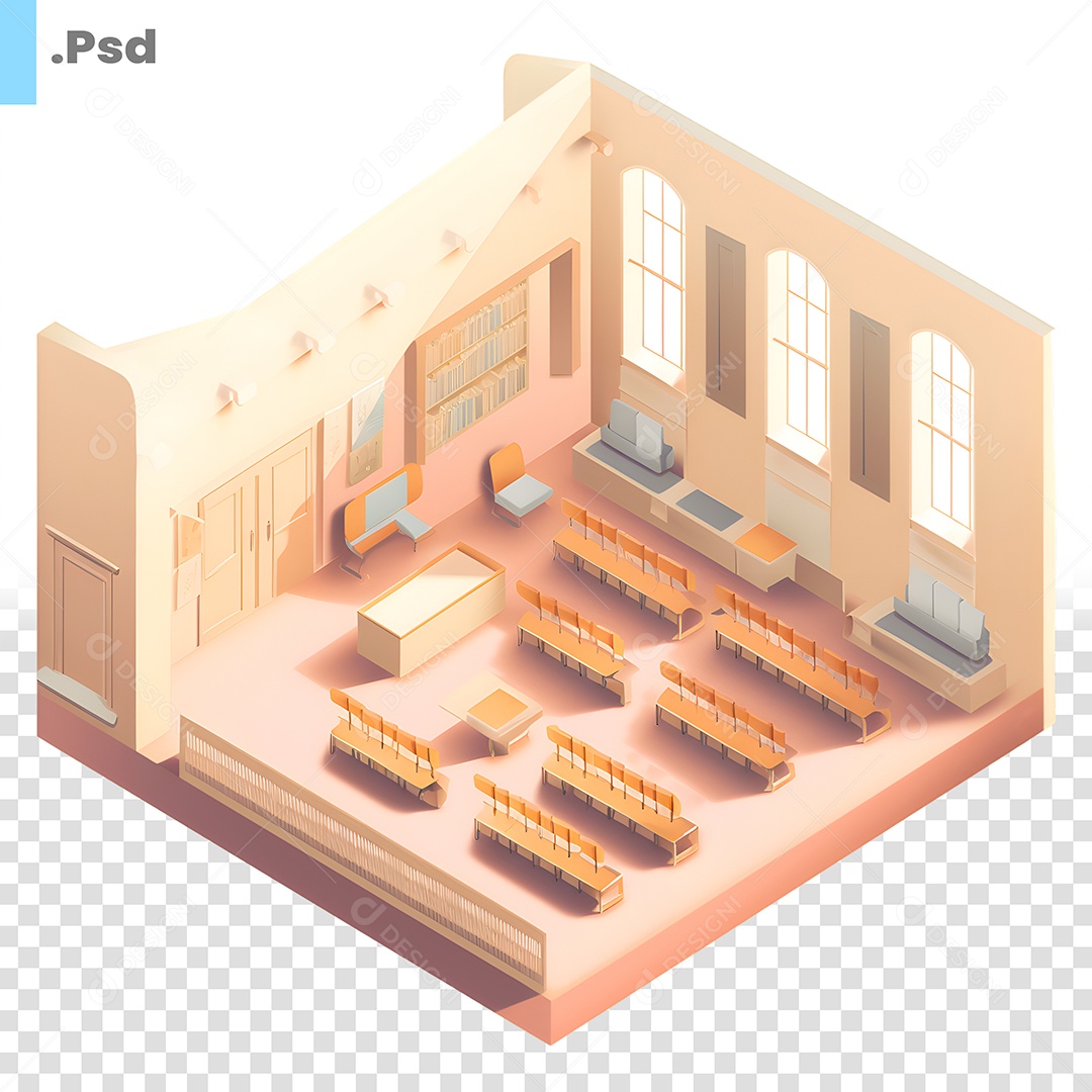 Cenário De recepção Elemento 3D Para Composição PSD