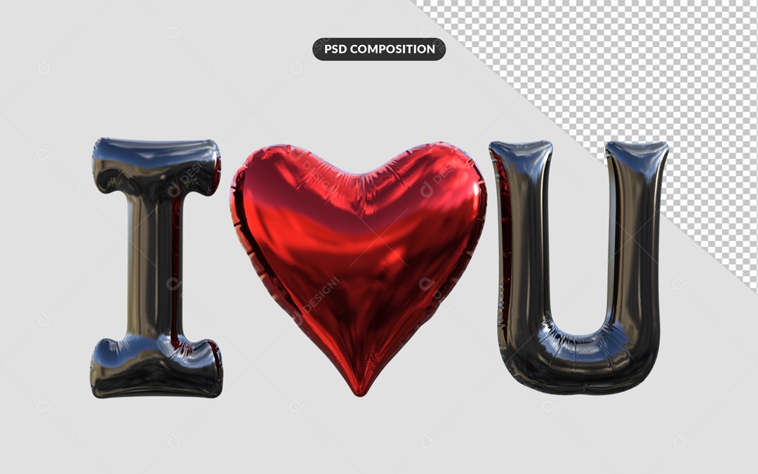 Balão Coração Letras