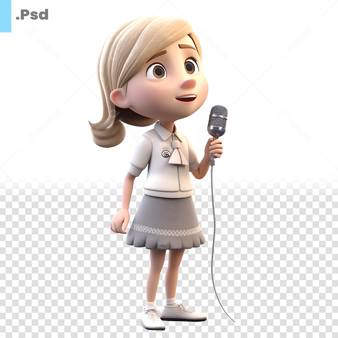 Cantora Personagem 3D Para Composição PSD