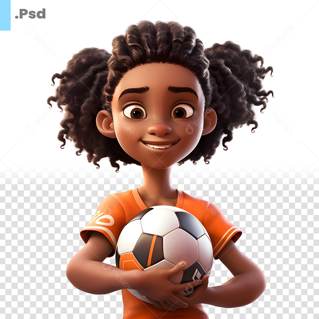 Jogadora De Futebol Personagem 3D Para Composição PSD