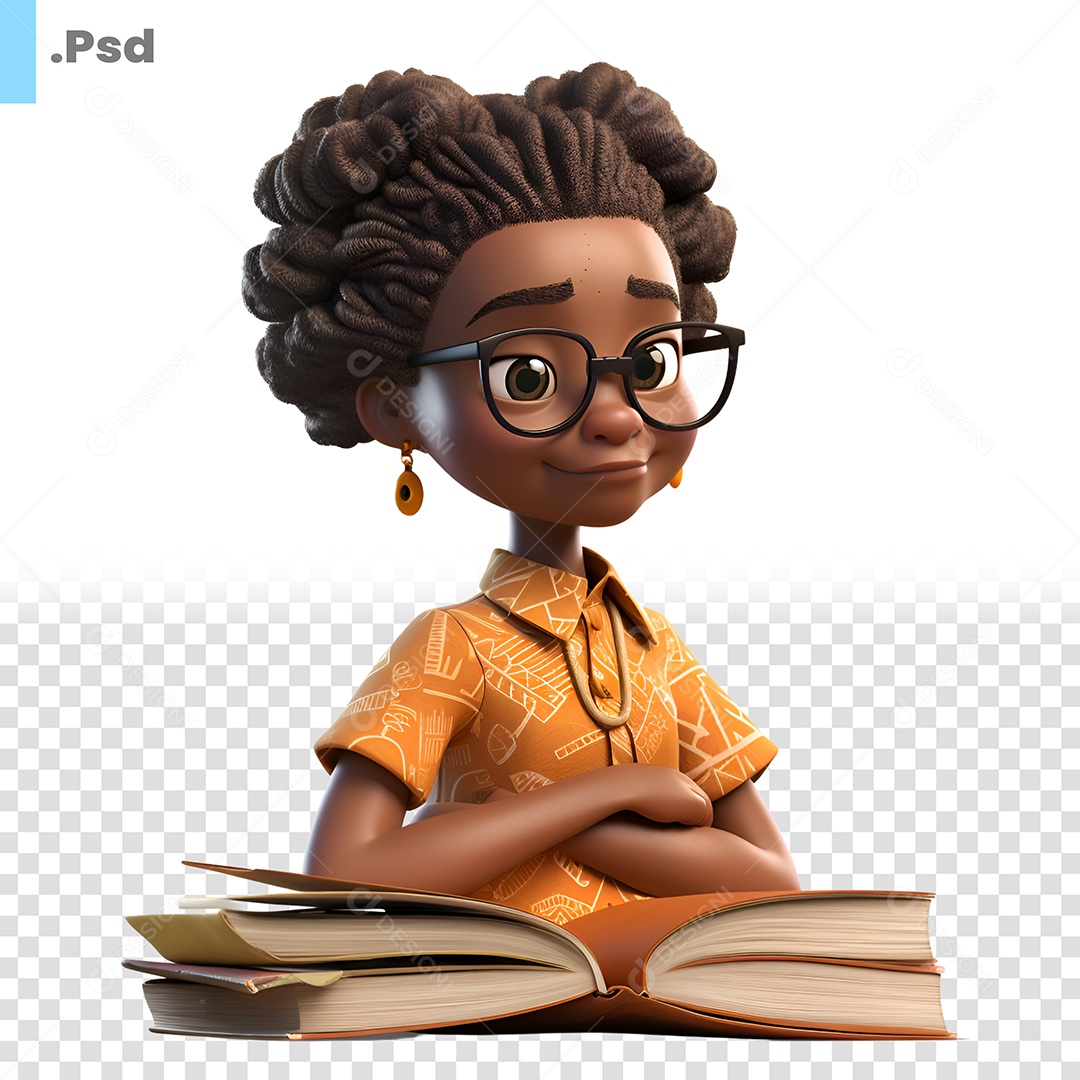 Mulher Estudando Personagem 3D Para Composição PSD