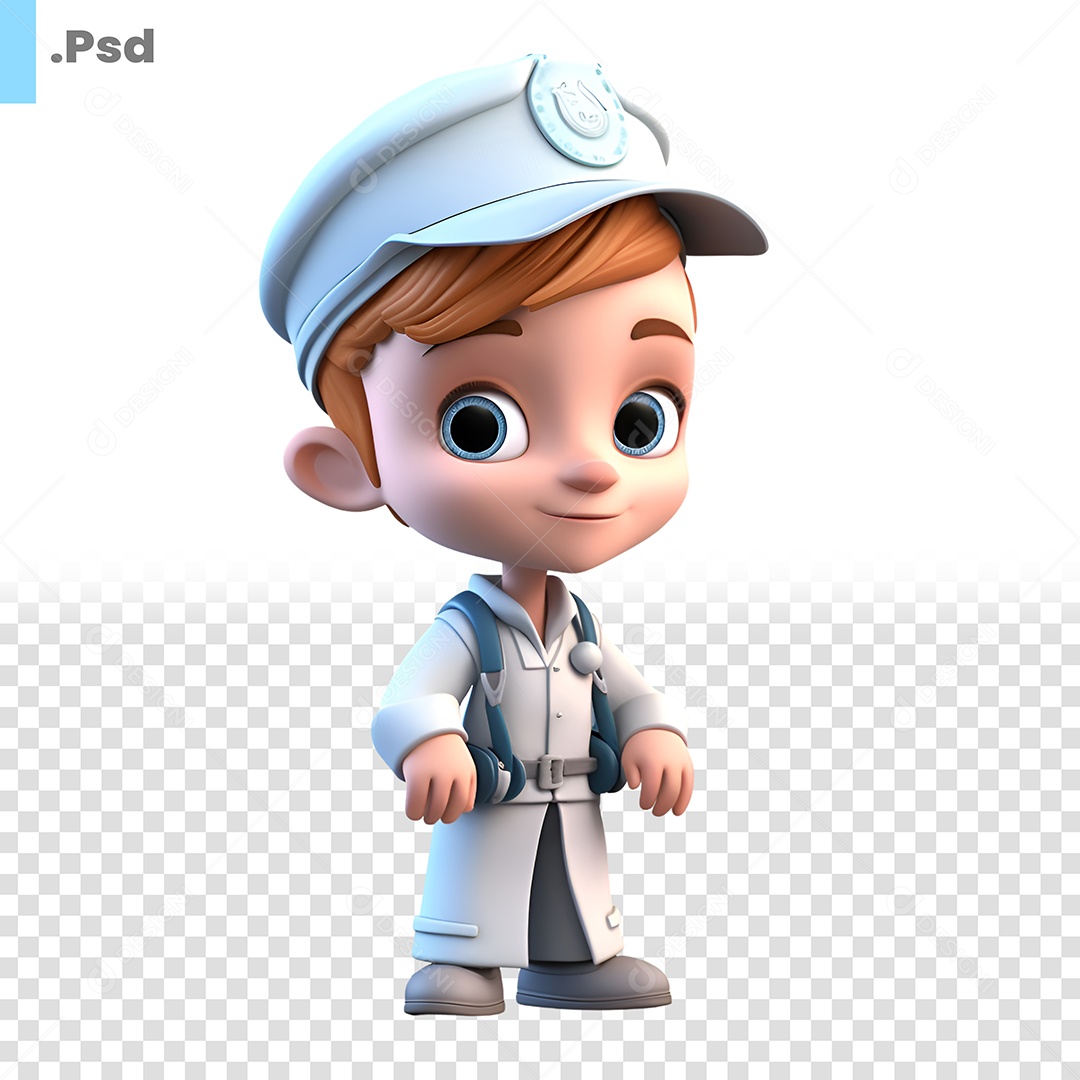 Medico Personagem 3D Para Composição PSD