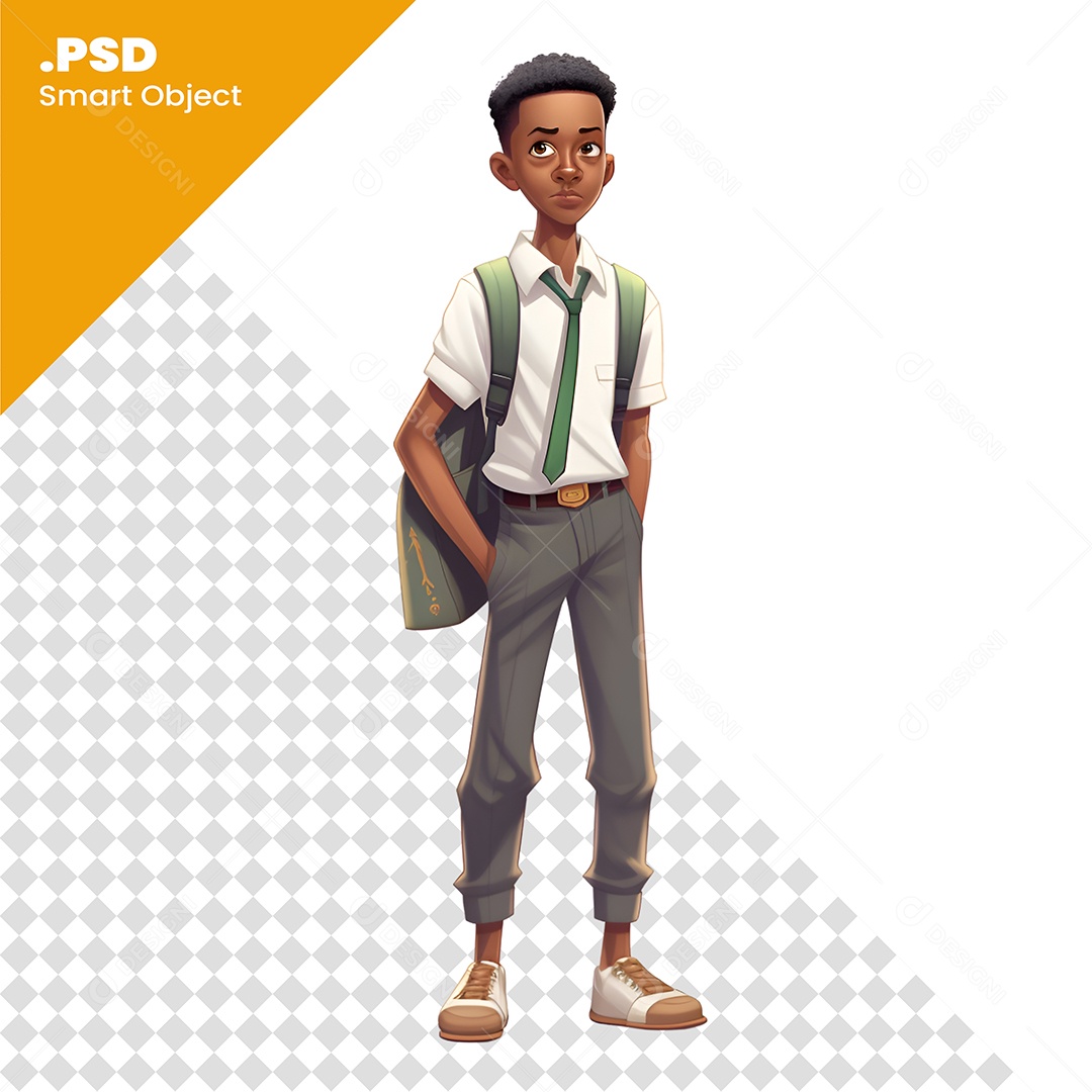 Estudante Personagem 3D Para Composição PSD