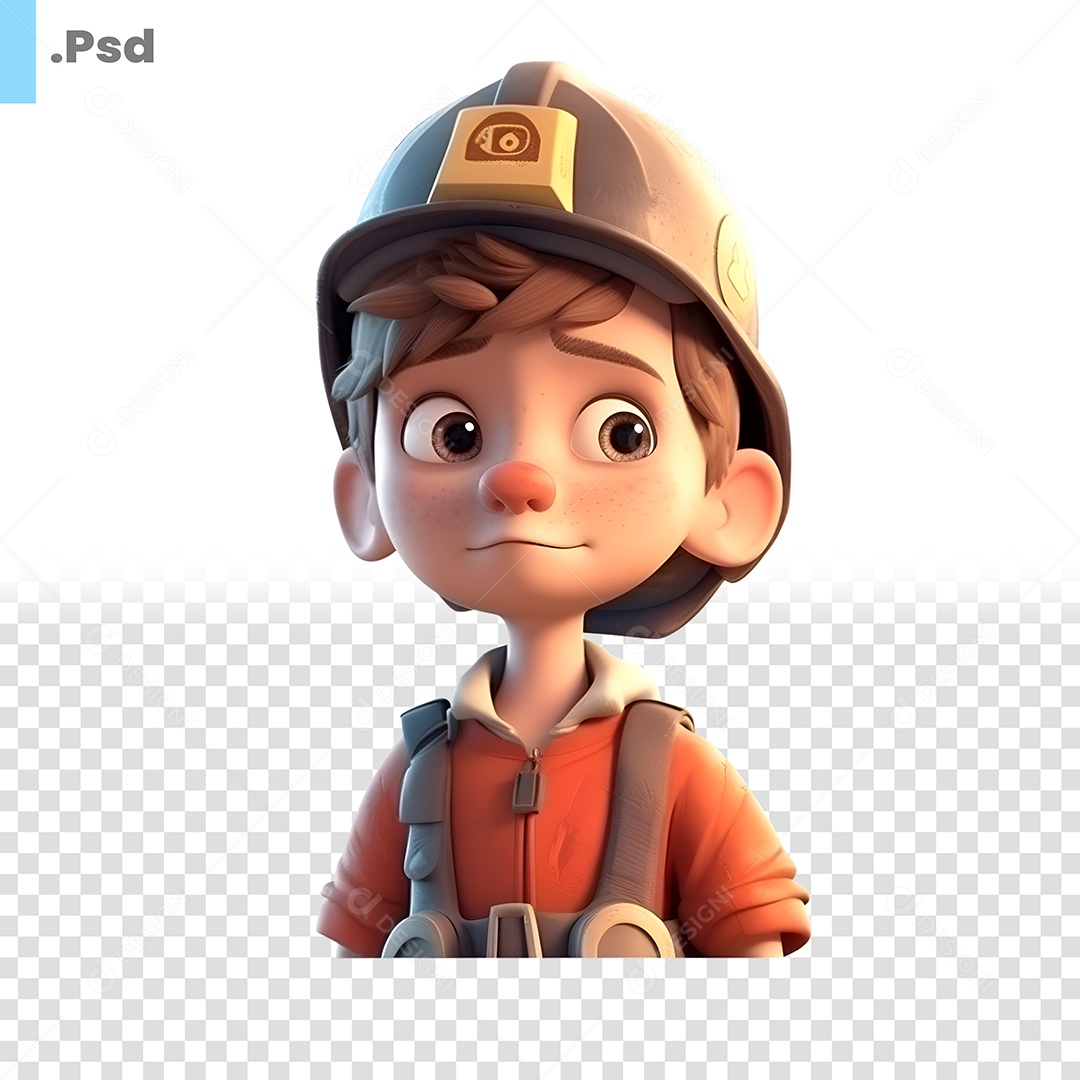 Bombeiros Personagem 3D Para Composição PSD