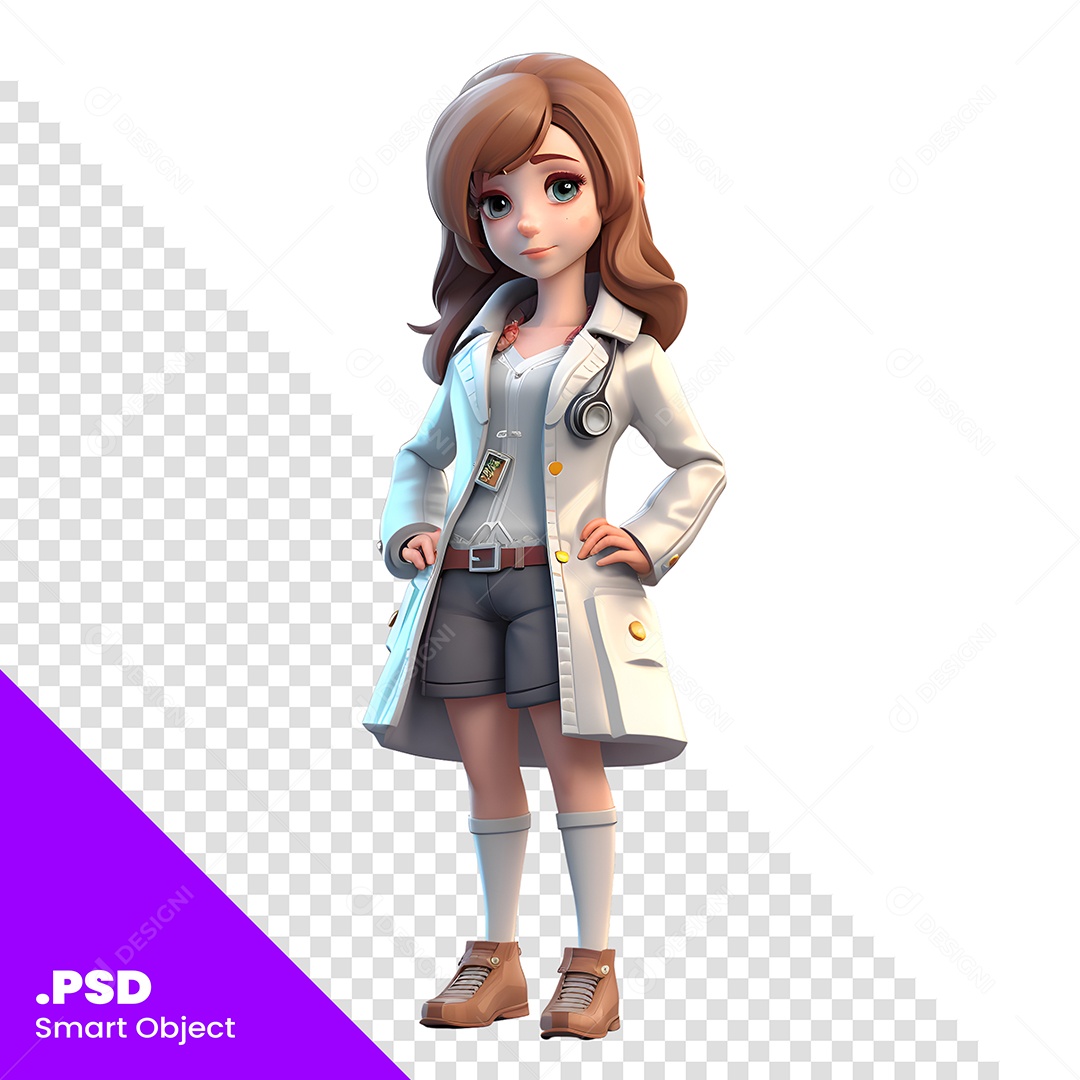 Medica Personagem 3D Para Composição PSD