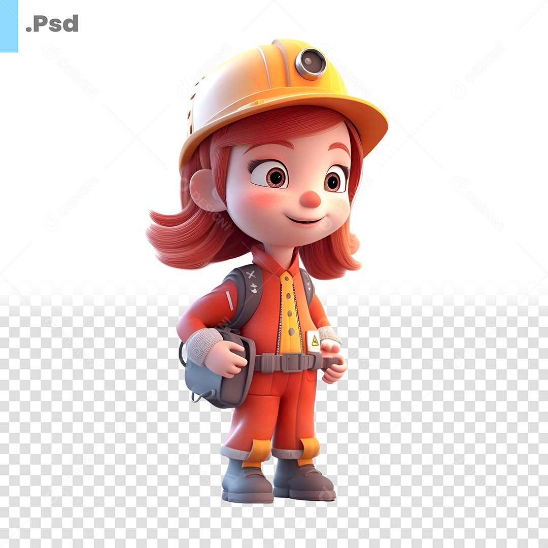 Mulher Exploradora Personagem 3D Para Composição PSD